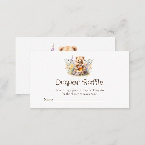 Little Honey on The Way Diaper Raffle Tickets Enclosure Card
