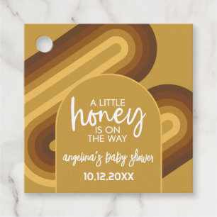 Little Honey on the Way Retro Stripes Baby Shower Favor Tags