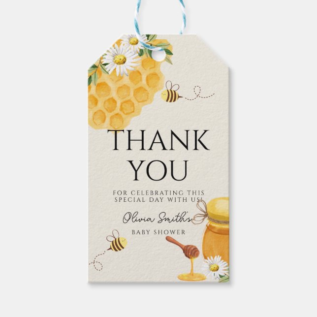 Little Honey  Thank You baby shower Gift Tags (Front)