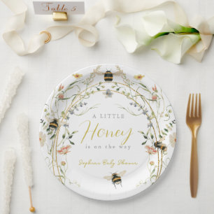 Little Honey Wildflower Bee Baby Shower Paper Plates