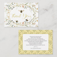 Little Honey Wildflower Bee Baby Shower Thank You