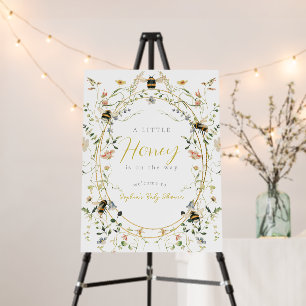 Little Honey Wildflower Bee Baby Shower Welcome Foam Board