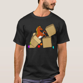 Little horse is jumping out of a box T-Shirt