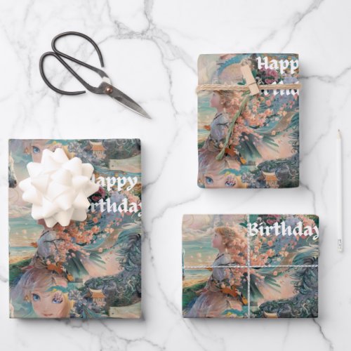 Little Horse Lovers Birthday Wrapping Paper Sheets