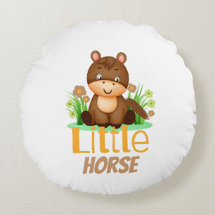 Little horse round pillow