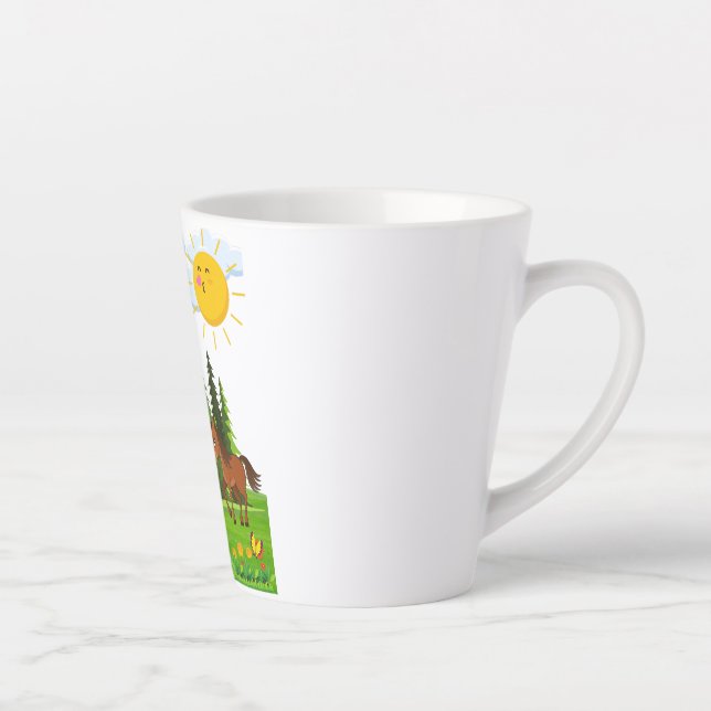 Little horses design for kids latte mug (Right)
