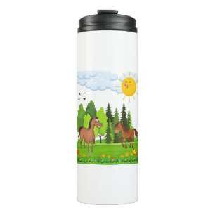 Little horses design for kids thermal tumbler
