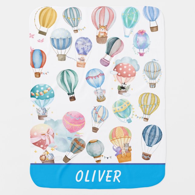 Little Hot Air Balloons for Kids Baby Blanket (Front)