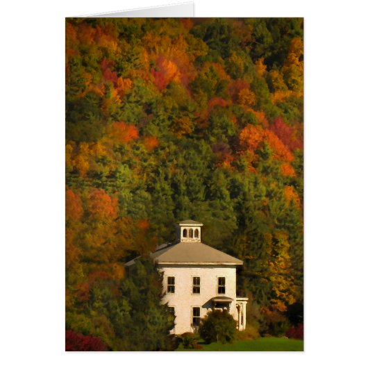 Little House and Cupola with Autumn Foliage Card (Front)