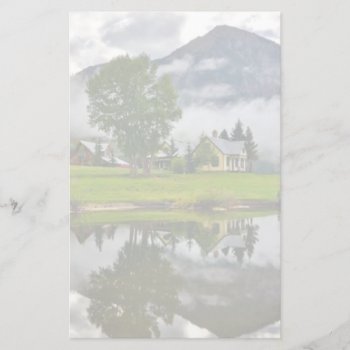 Little House In Mist On Lake Stationery by usmountains at Zazzle