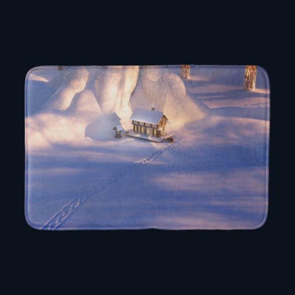 Little House in the Snow Bathmat