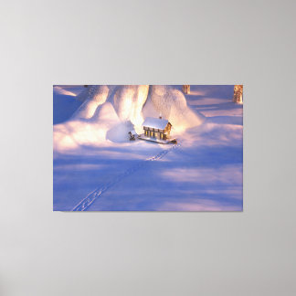 Little House in the Snow Canvas Print