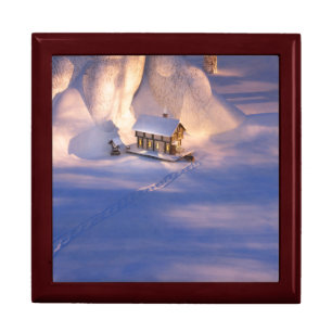 Little House in the Snow Jewelry Box