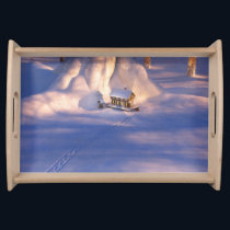Little House in the Snow Serving Tray