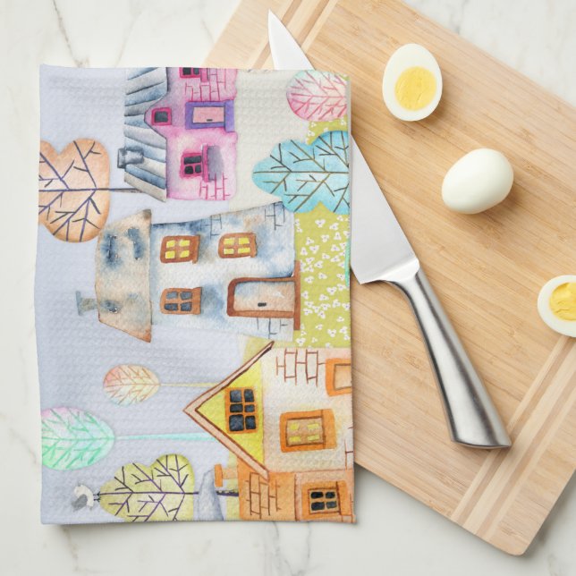 Little house landscape kitchen towel (Quarter Fold)