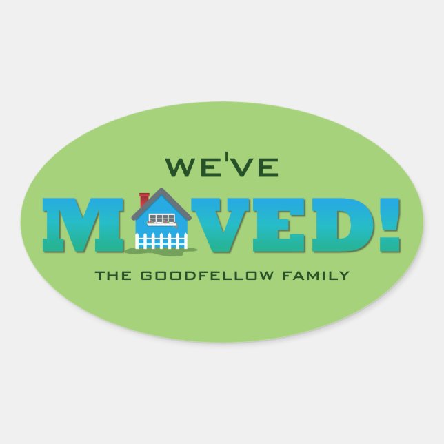 Little House Moving Announcement Sticker (Front)