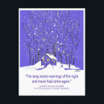 Little House on the Prairie Hand -Drawn Art Postcard<br><div class="desc">In her "Little House on the Prairie" books, Laura Ingalls Wilder writes vividly of American winters of the 1800s. Her "Little House in the Big Woods" contains this charming memory: "The time for fire-light and music had come again." Winters were hard, and her books describe that. But this sentence is...</div>