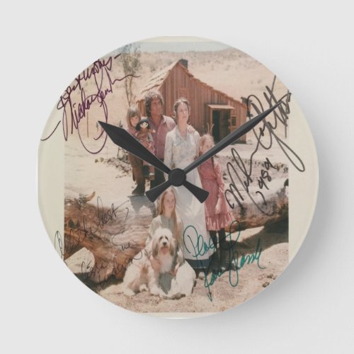 little house on the prairie signed round clock