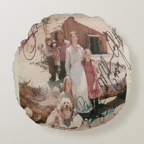 little house on the prairie signed round pillow