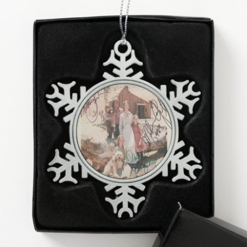 little house on the prairie signed snowflake pewter christmas ornament