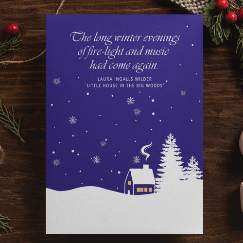 Little House on the Prairie Winter Quote Christmas Holiday Card