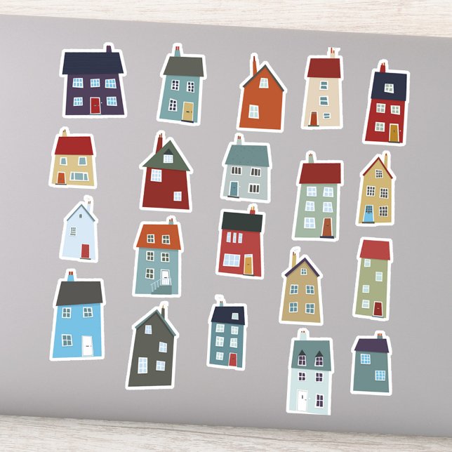 Little Houses Homes and Cottages Sticker (Little houses and cottages die cut stickers)