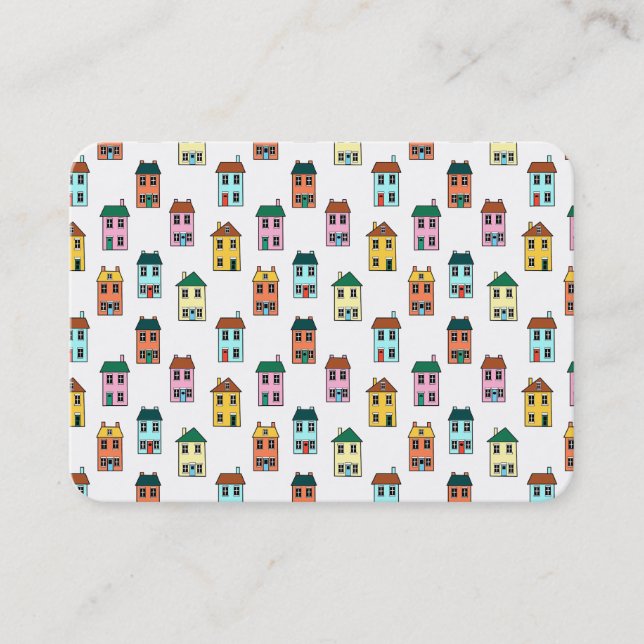 Little Houses pattern Business Card (Front)