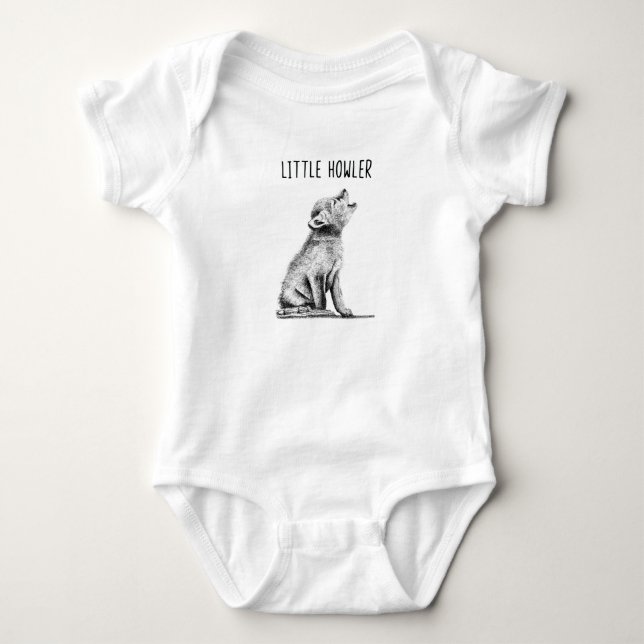 Little Howler Wolf Cub Baby Suit Baby Bodysuit (Front)