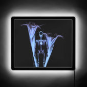 Little Human X-Ray Skeleton & Flowers - Blue LED Sign (Front)