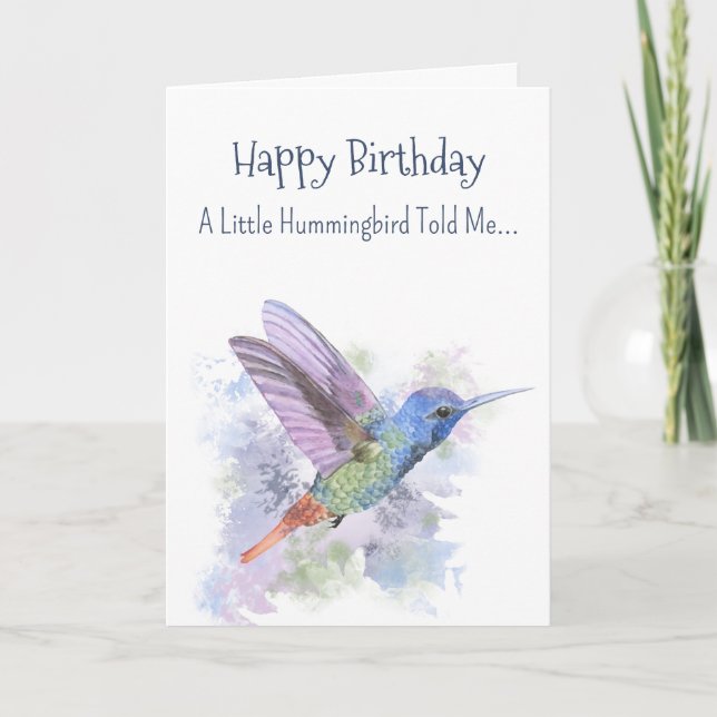 Little Hummingbird Personality Fun Birthday  Card (Front)