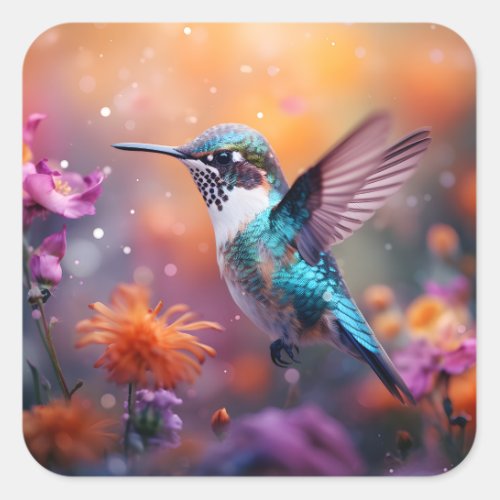 Little Hummingbird Square Sticker