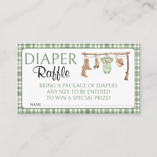 Little Hunter Baby Shower Diaper Raffle Enclosure Card