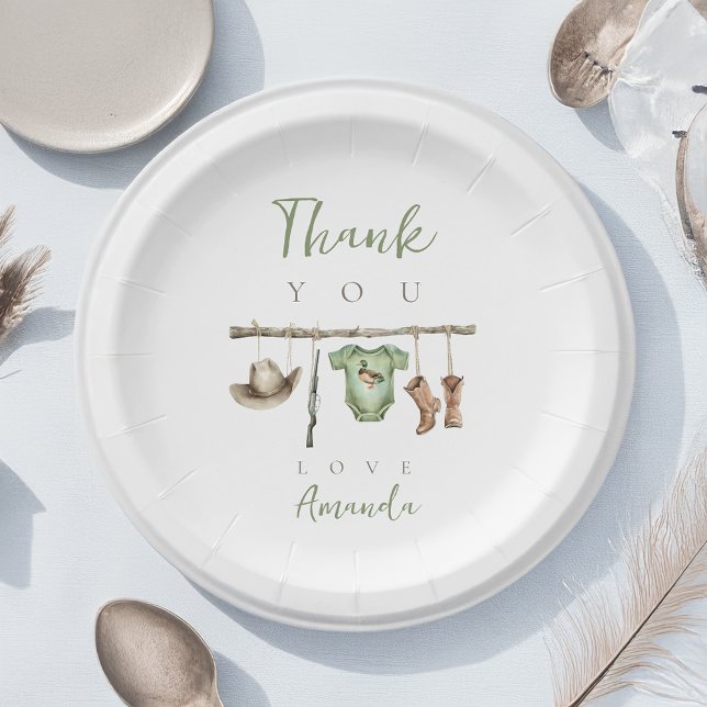 Little Hunter Baby Shower Paper Plates (little hunter paper plate
)