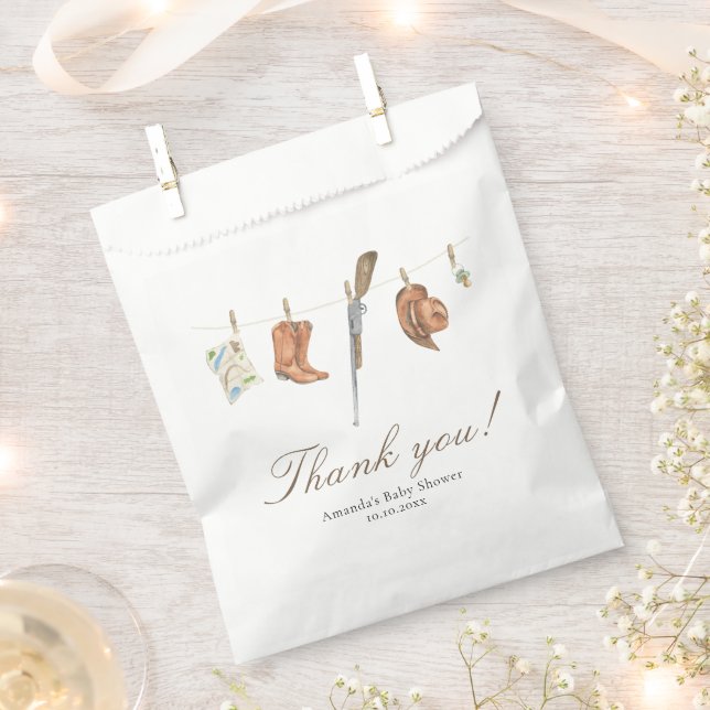 Little Hunter Baby Shower Thank You Favor Bag (Clipped)