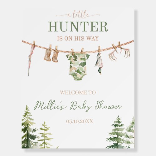 Little Hunter Baby Shower Welcome Sign Foam Board