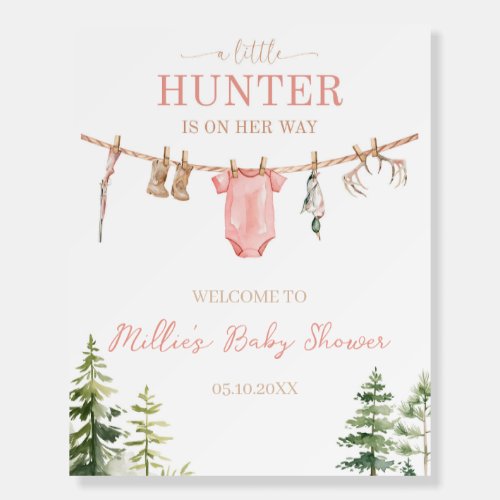 Little Hunter Baby Shower Welcome Sign Foam Board