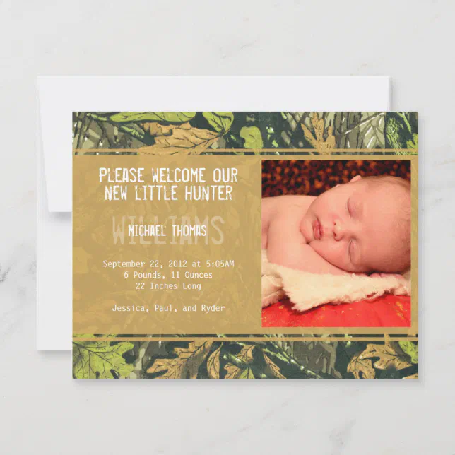Little Hunter | Birth Announcements (Front)