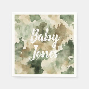 Little Hunter Duck Hunting Camo Boy Baby Shower Napkins