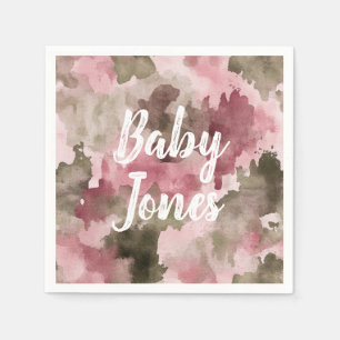 Little Hunter Duck Hunting Camo Girl Baby Shower Napkins