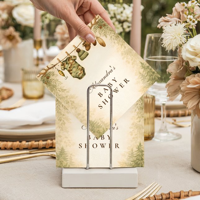 Little Hunter Woodland Baby Shower Napkins (Creator Uploaded)