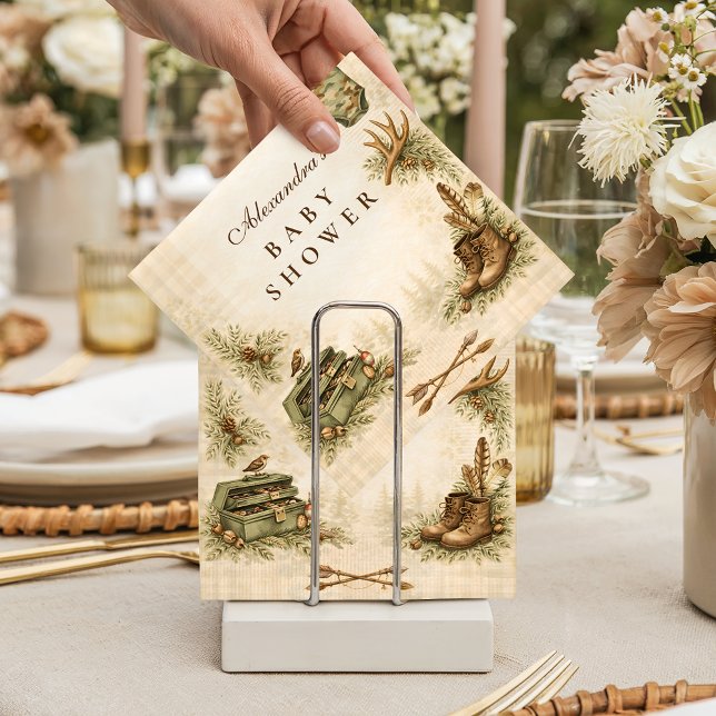 Little Hunter Woodland Keepsake Baby Shower Napkins (Creator Uploaded)