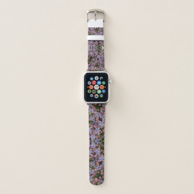 Little Hydrangea Flowers Pattern Apple Watch Band (Front)