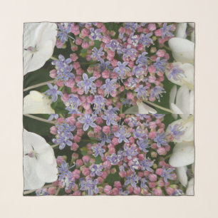 Little Hydrangea Flowers Pattern Chiffon Scarf