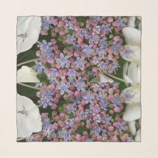 Little Hydrangea Flowers Pattern Chiffon Scarf