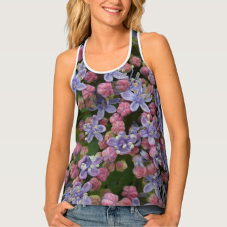 Little Hydrangea Flowers Pattern Tank Top