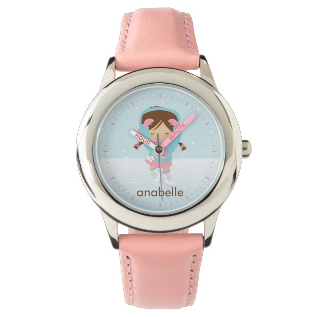 Little Ice Skater {pink} Watch (Front)