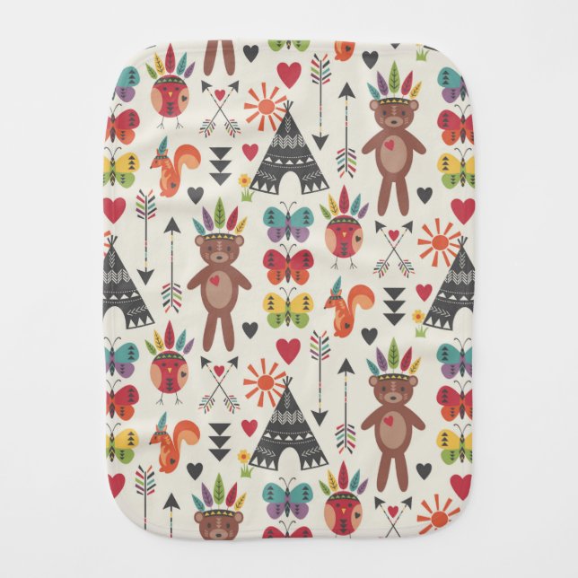 Little Indians Burp Cloth (Front)