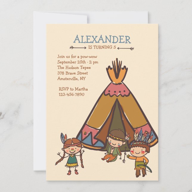 Little Indians Invitation (Front)