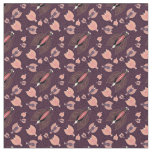 Little insect moth illustration dark pattern fabric