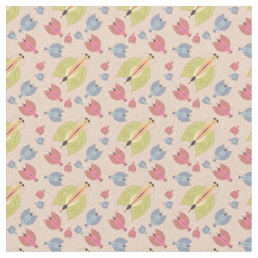 Little insect moth illustration light pattern fabric